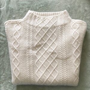 Cashmere Cream Cable Knit Sweater Talbots